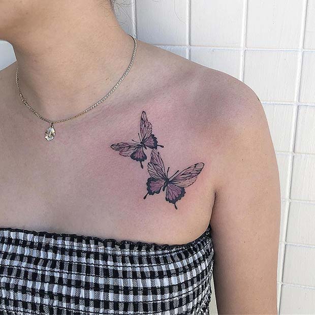 Beautiful Butterflies Tattoo Idea for Girls