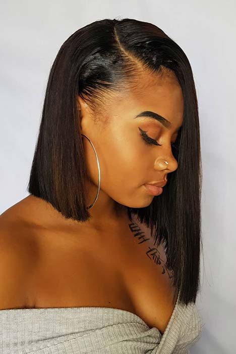 asymmetrical bob for black women