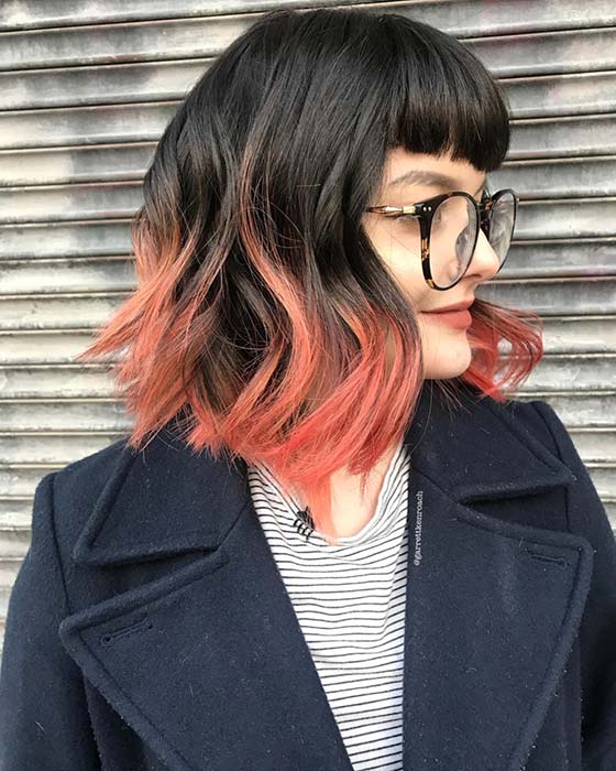 Bright Ombre Bob with Bangs