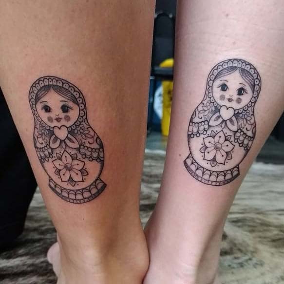 Matching Russian Doll Tattoos 
