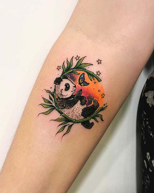 Cute Panda Tattoo Idea