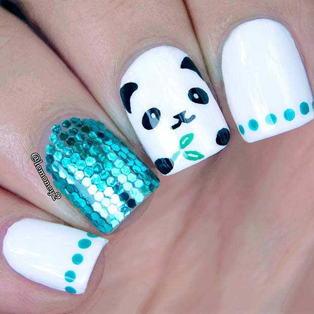 Cute Panda Nails