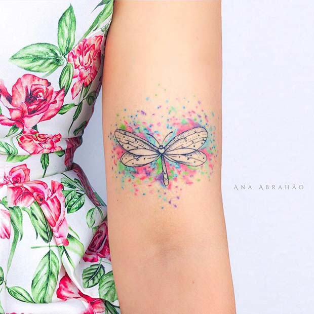 Pretty Dragonfly Tattoo Idea