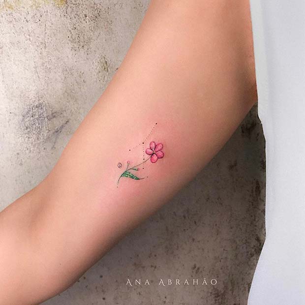 Cute, Floral Star Sign Tattoo