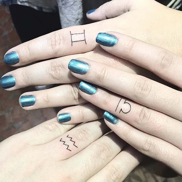 Small Star Sign Tattoos for Best Friends or Sisters 