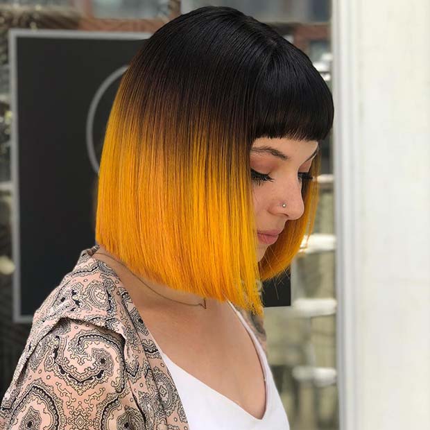 Statement Ombre Bob with Bangs