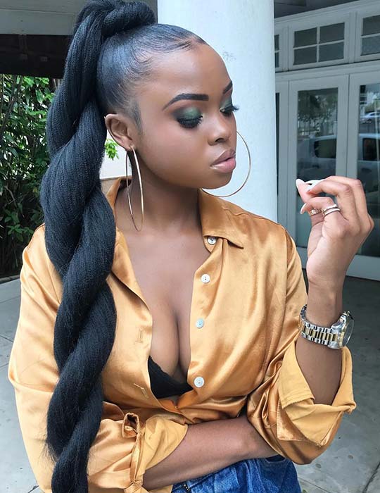 High Ponytail With Weave