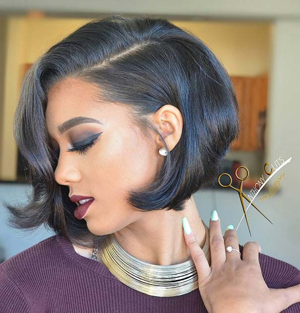 bob haircut on black hair