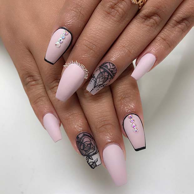 41 Elegant Nail Designs with Rhinestones Page 4 of 4 StayGlam