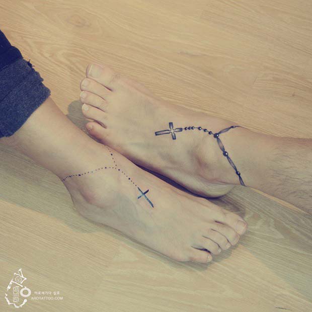 Trendy Ankle Tattoos for BFFs
