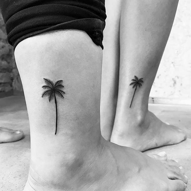 Matching, Tropical Palm Tree Tattoos