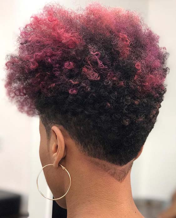 Bold Pink Natural Hair