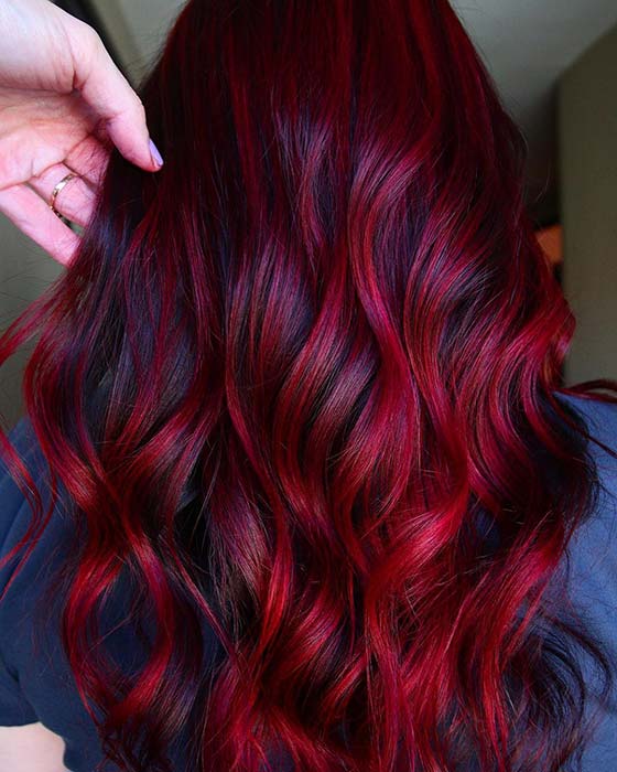 Black and Dark Red Hair Color Idea