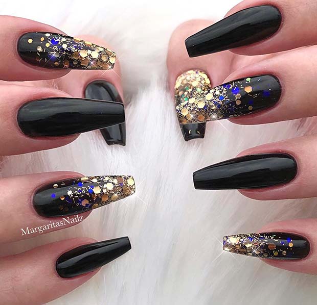 Featured image of post Black Coffin Nails Designs With Rhinestones : Neon nails are definitely trending.