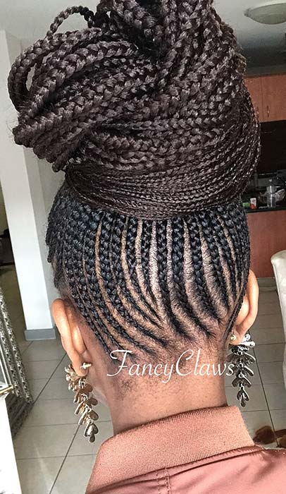 Glam Braided Bun for Black Hair