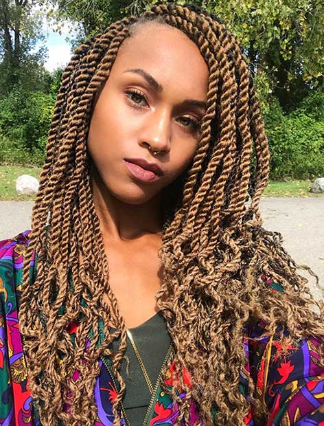 Casually Twisted honey Blonde Braids