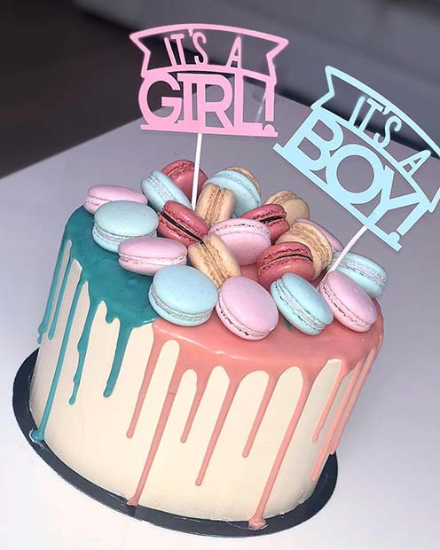 It's a Girl, It's a Boy Gender Reveal Cake 