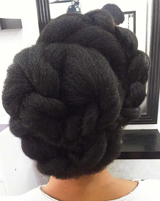 Braided Updo on Natural Hair