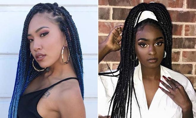 23 Best Long Box Braids Hairstyles and Ideas - StayGlam