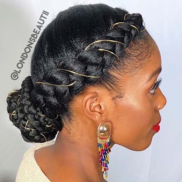 Black Hairstyles Braided Into A Bun