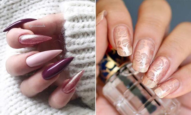 nude and rose gold nails - SoNailicious