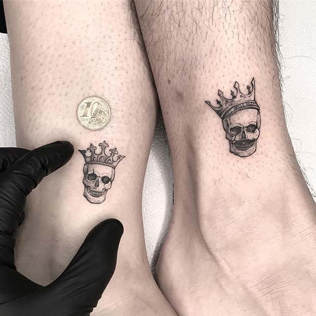 skeleton couple tattoos