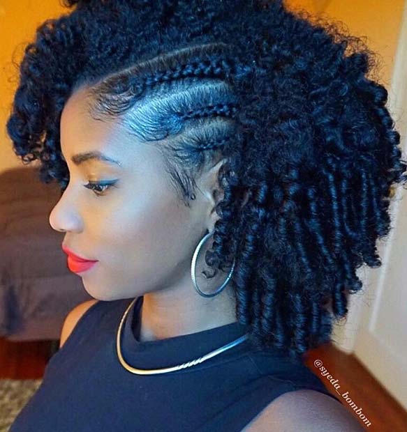 Stylish Side Braids on Natural Hair