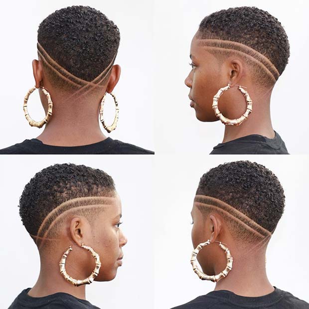 Short Natural Hair with Shaved Sides 