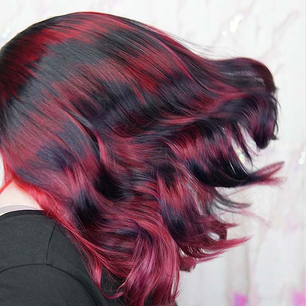 Unique Black and Red Hair