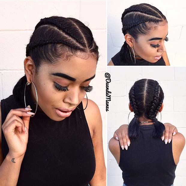 Two Braids Natural Hair