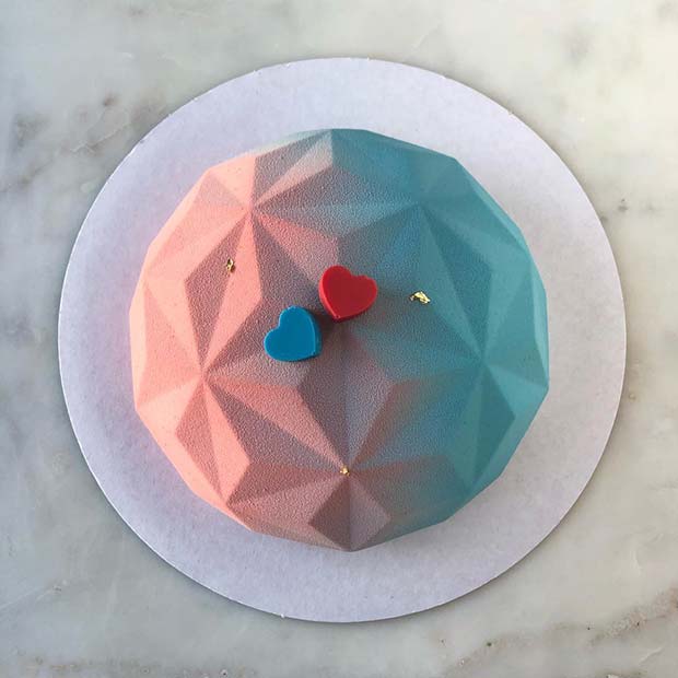 Trendy Pink and Blue Cake