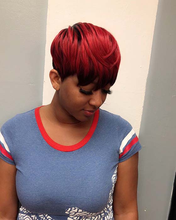 Red and Black Pixie Cut