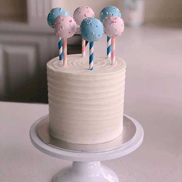 Unique Cake Pop Gender Reveal Cake