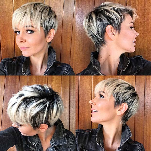 Black and Blonde Pixie Cut