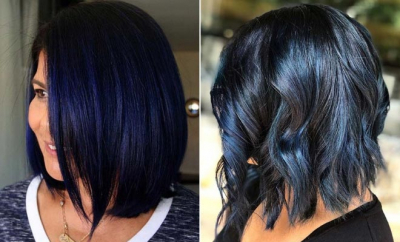 short dark blue hair