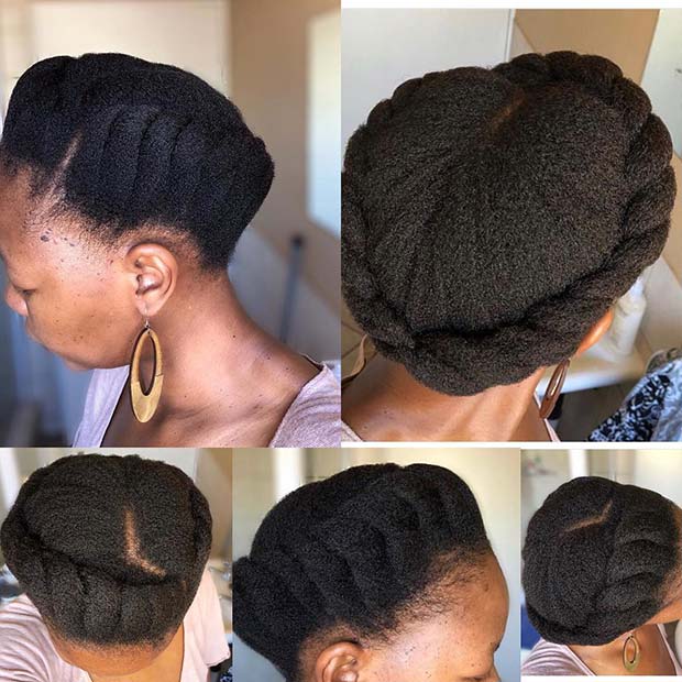 Chic Crown Braid Updo for Natural Hair
