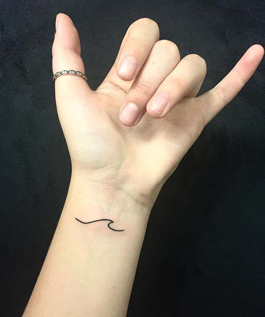 Cool Wrist Wave Tattoo Idea