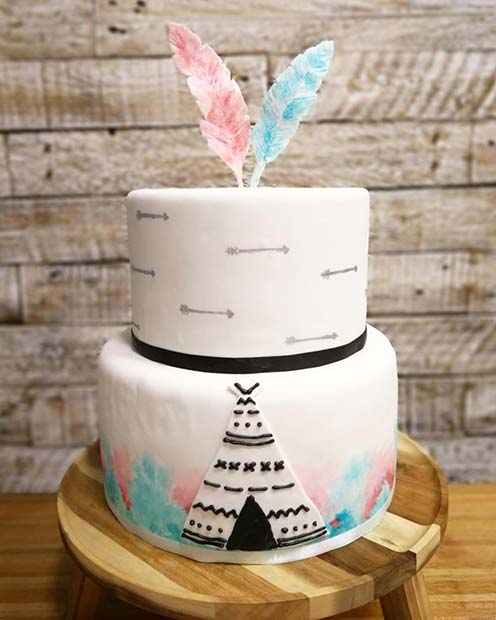 Cute Gender Reveal Cake Idea