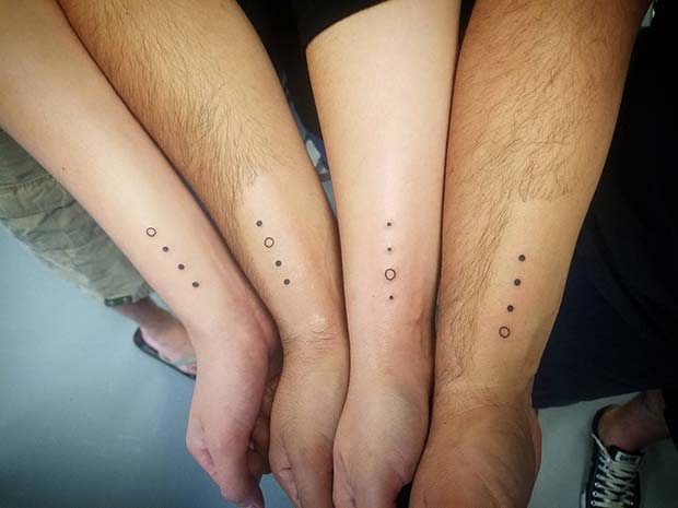 Cute Dot Tattoo Idea for Siblings 