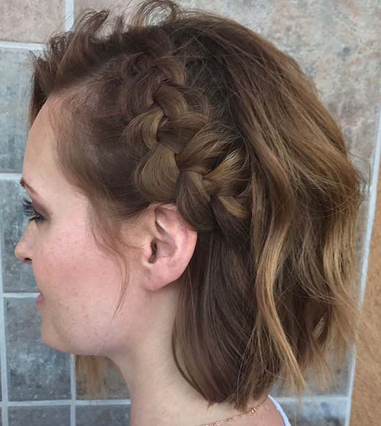 Cute Side Dutch Braid for Short Hair