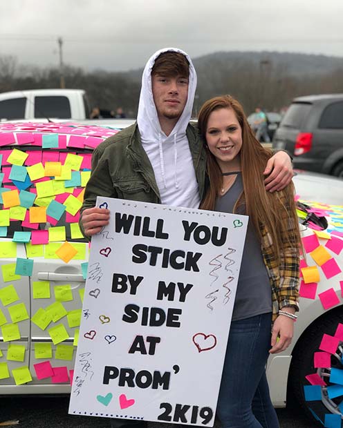 Cute Sticky Note Prom Proposal Idea