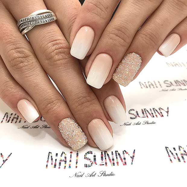 French Ombre Wedding Nails