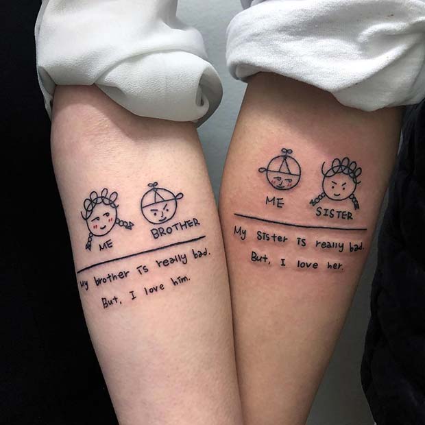 Funny Brother and Sister Tattoos 