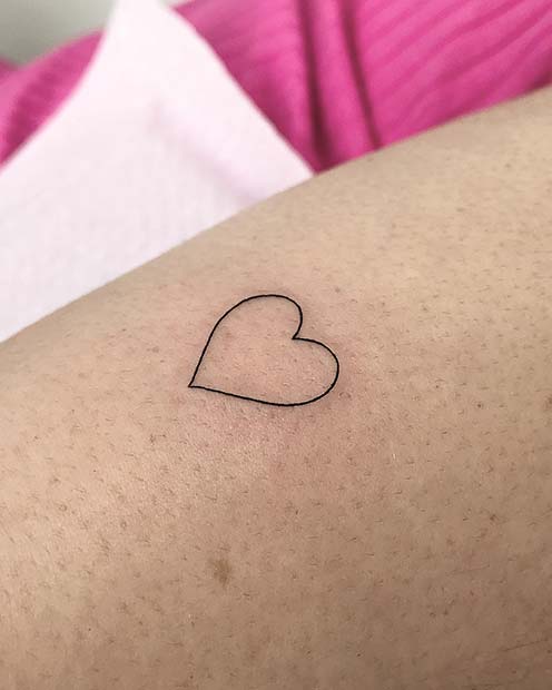 Heart Outline Simple Tattoo Idea
