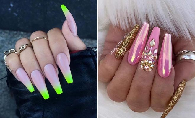 2. Best Long Coffin Gel Nail Designs - wide 11