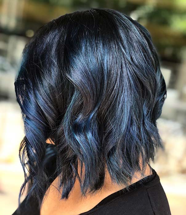 short dark blue hair