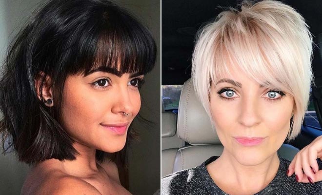 23 Trendy Ways To Wear Short Hair With Bangs Stayglam Chocolate brown short hair with side part. wear short hair with bangs