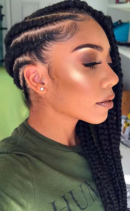 Chunky Braids to the Side