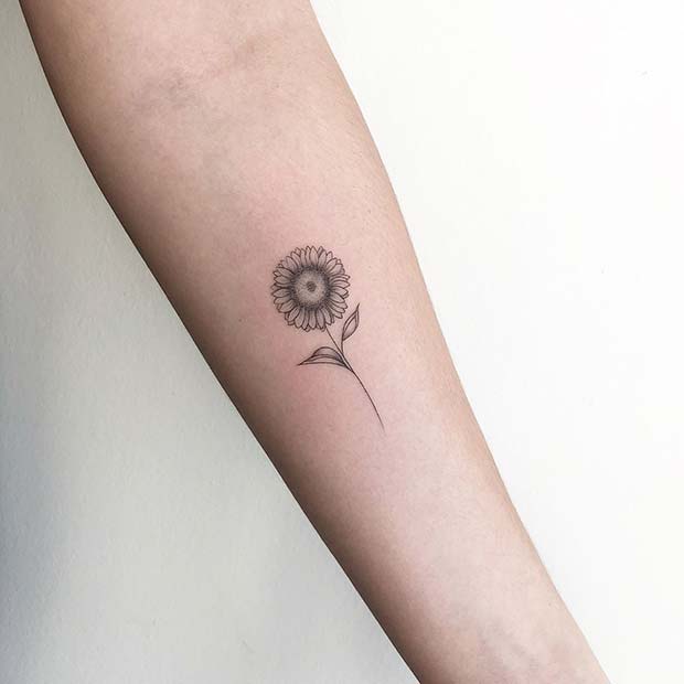 Single Sunflower Tattoo