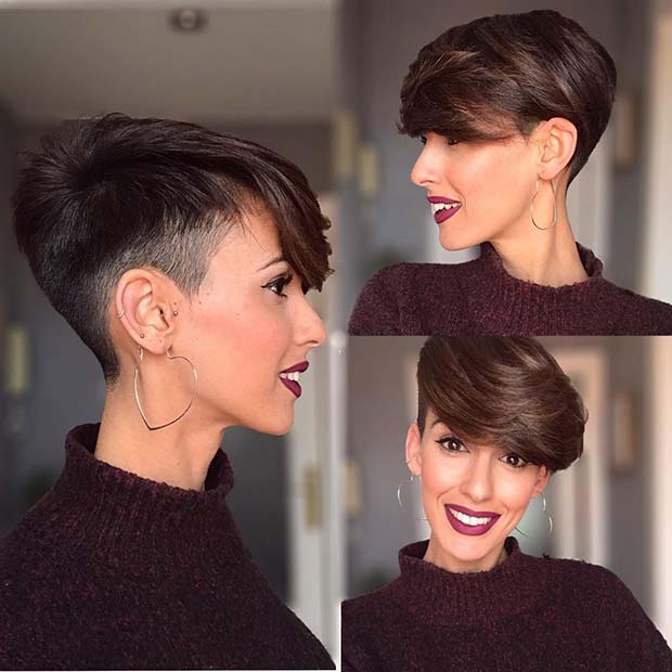 Very Short Haircut for Women + Side Swept Bangs